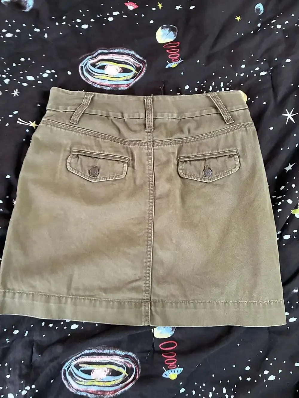 J. Crew Classic Twill Chino Olive Green Utility Mini Skirt Size 2